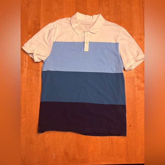 Banana Republic Other - Banana Republic Men’s Polo - White & Light Blue & Navy Colorblock